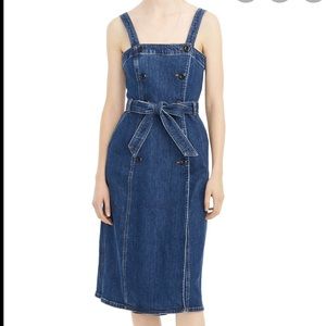 Sleeveless Denim Dress with Buttons